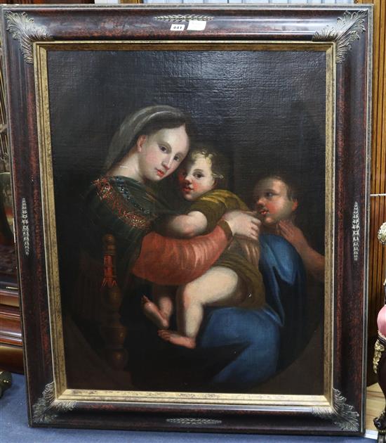 Italian School, oil on canvas, Madonna and child 87 x 67cm